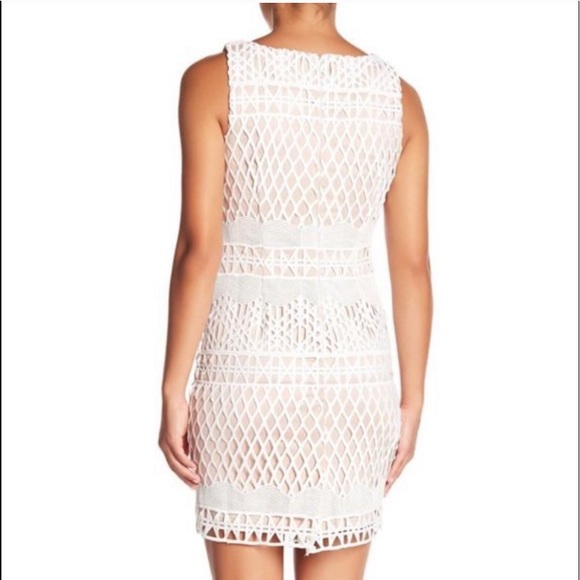Carmen Marc Valvo Knit Lattice Overlay Dress - Picture 3 of 7
